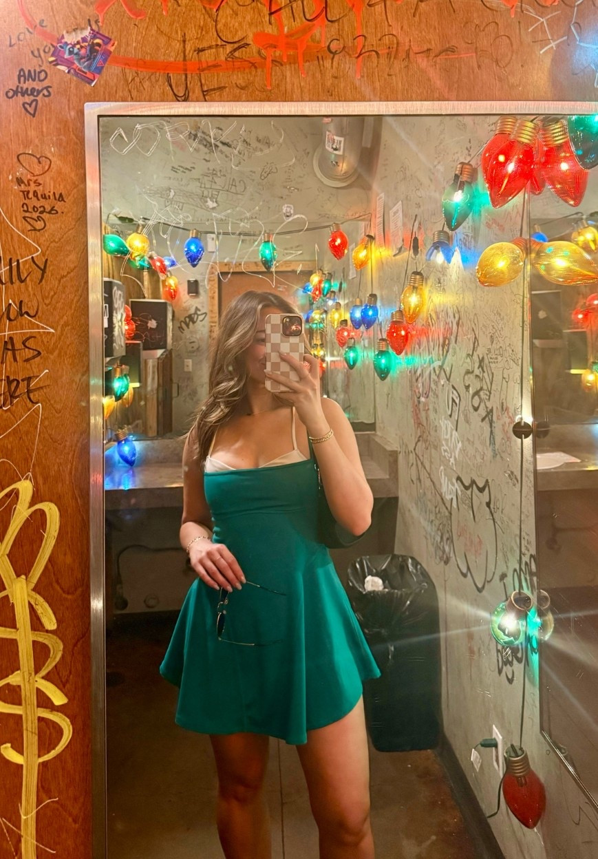 free people exercise dress! I’m a medium, linked the amazon dupe too :)