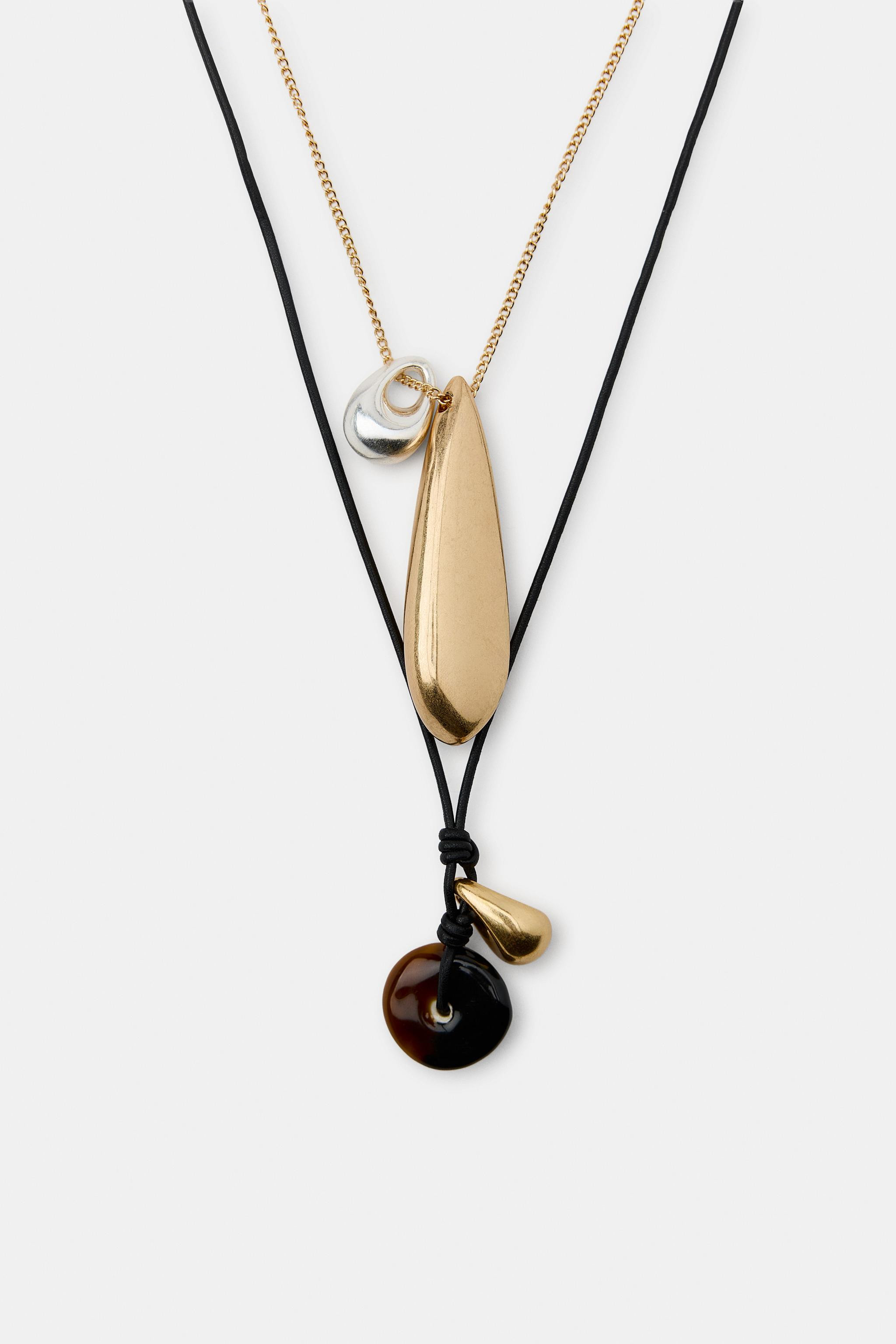 PACK OF 2 TEARDROP CORD NECKLACES | Zara US