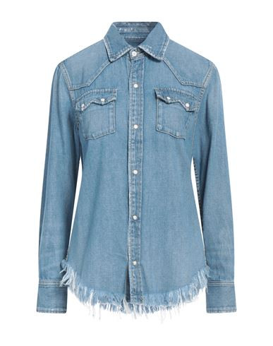 Re/done Woman Denim shirt Blue Size XS Cotton | YOOX (US)