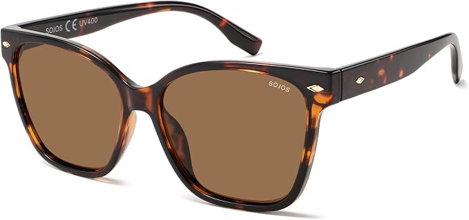 SOJOS Trendy Square Oversized Polarized Sunglasses Women SJ2682 | Retro Womens UV400 Shades | Amazon (US)