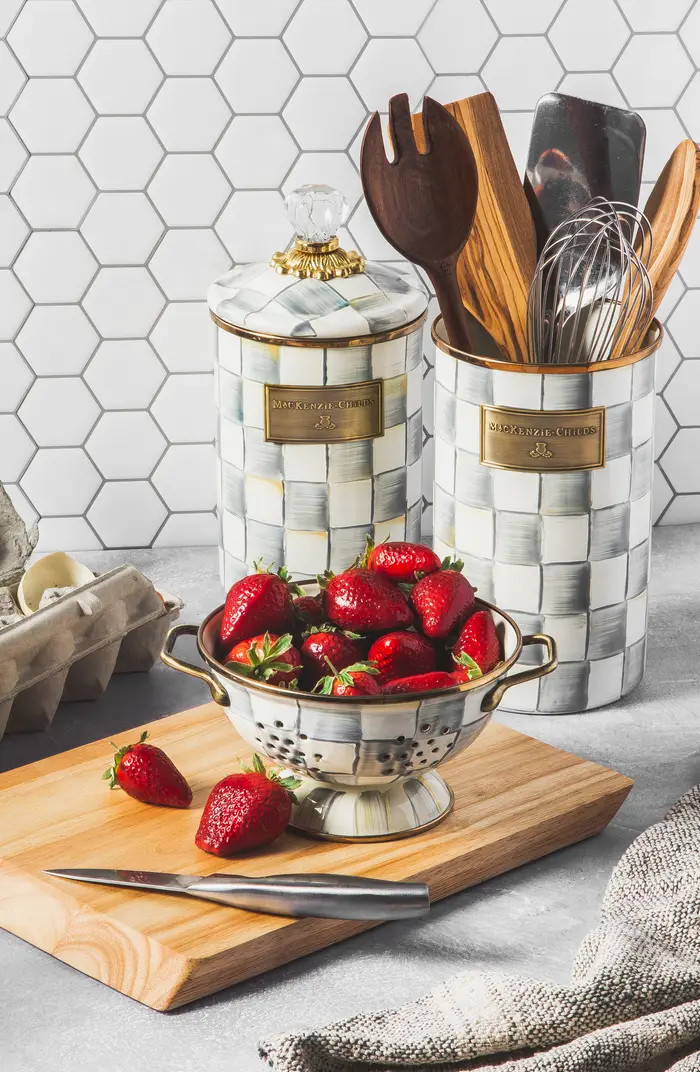 MACKENZIE CHILDS Sterling Check Utensil Holder | Nordstrom | Nordstrom