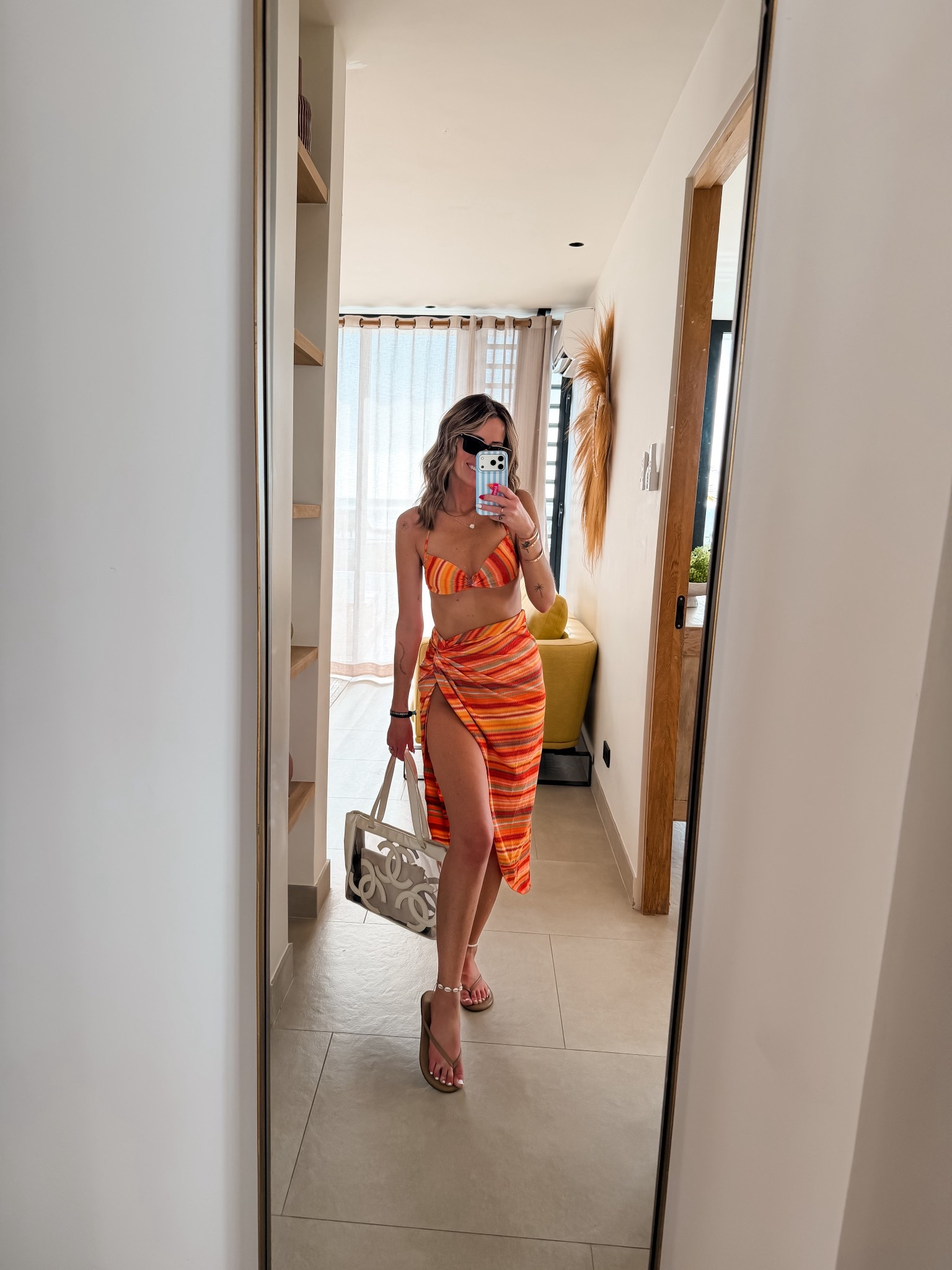 Resort day outfit ideas and vacation style
Outfits for the beach and summer traveling 
Chanel vinyl tote bag 