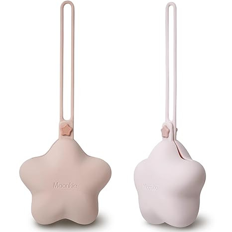 Moonkie Silicone Pacifier Holder Case, Cute Portable Pacifier Storage Case, 2 Pack | Amazon (US)