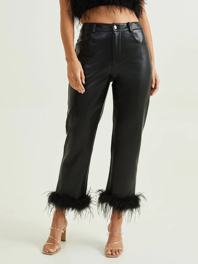 Alex Feather Trim Pants | Altar'd State