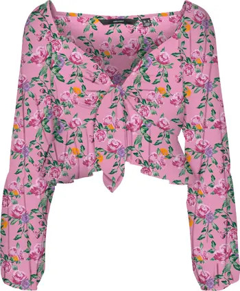 VERO MODA Nya Print Crop Peplum Top | Nordstrom | Nordstrom