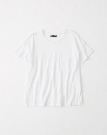 Womens Drop-Shoulder Pocket Tee | Womens Tops | Abercrombie.com | Abercrombie & Fitch US & UK