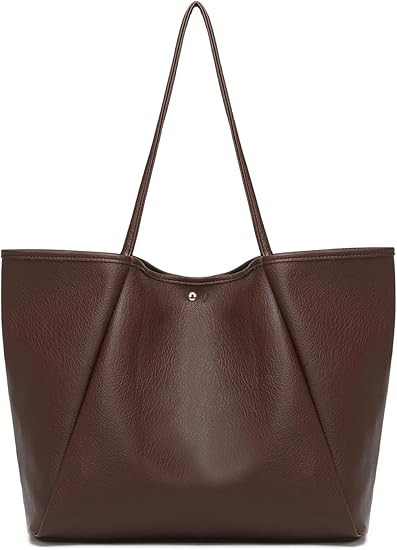 Dreubea Large Leather Tote Bag for Women - Big Work Bag, Spacious Minimalist Handbag, Tote Handba... | Amazon (US)