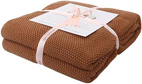 Adory Sweety Throw Blanket Moss Stitch Solid Soft Sofa Couch Decorative Knitted Blanket ,50 x 60 ... | Amazon (US)