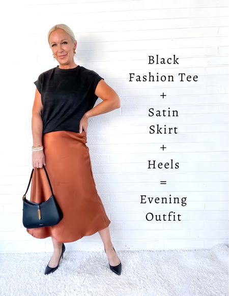 Black Fashion Tee + Slip Skirt + Demellier Bag = Evening Outfit

Old Money / Quiet Luxury / Minimalist / European Fashion

#LTKover40 #LTKitbag #LTKSeasonal