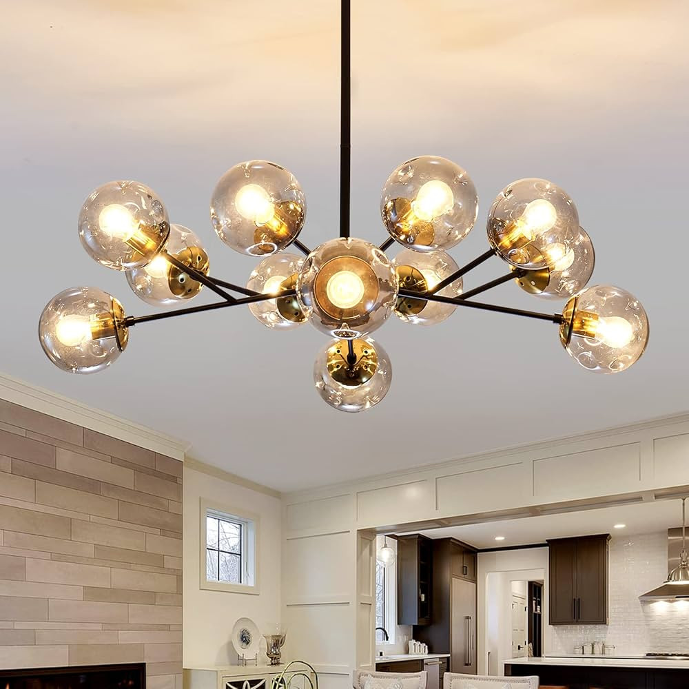 SZXYKEJI 12-Light Glass Chandelier，Large Chandeliers for High Ceilings， Rustic Ceiling Lig... | Amazon (US)