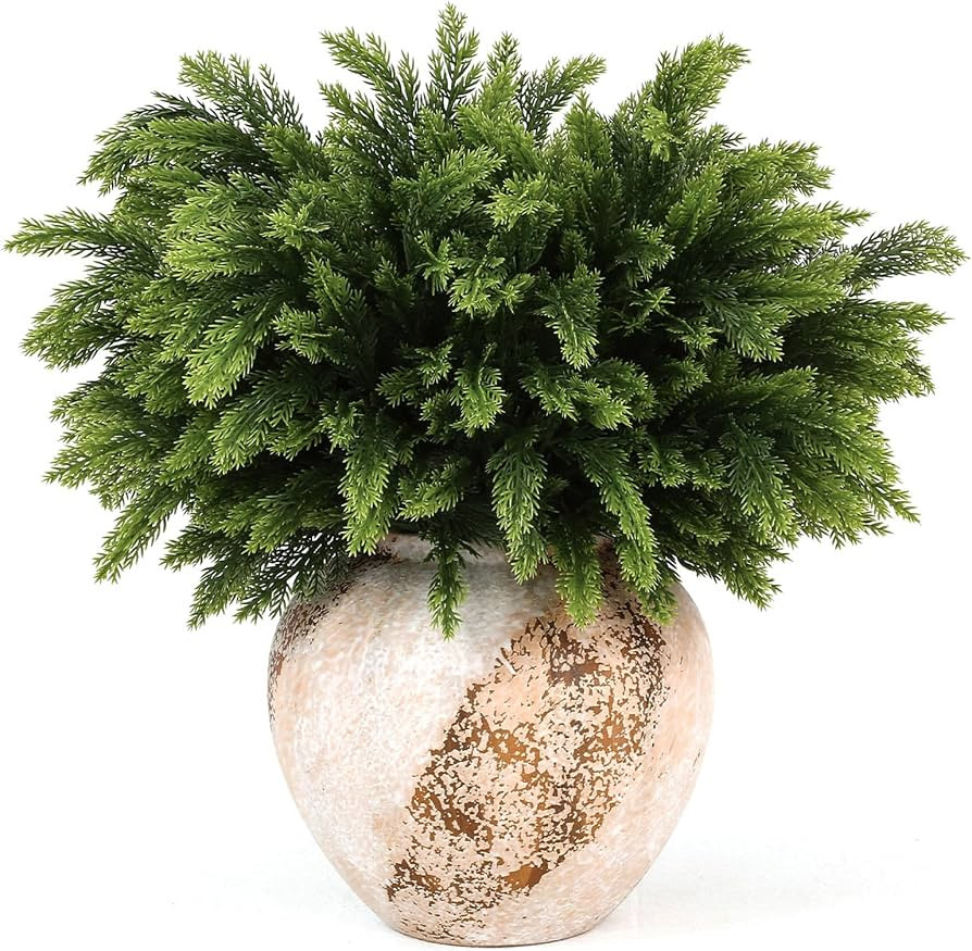 joyhalo 24 Pcs Artificial Real Touch Cedar Stems, 18" Christmas Cedar Pine Branches Faux Greenery... | Amazon (US)