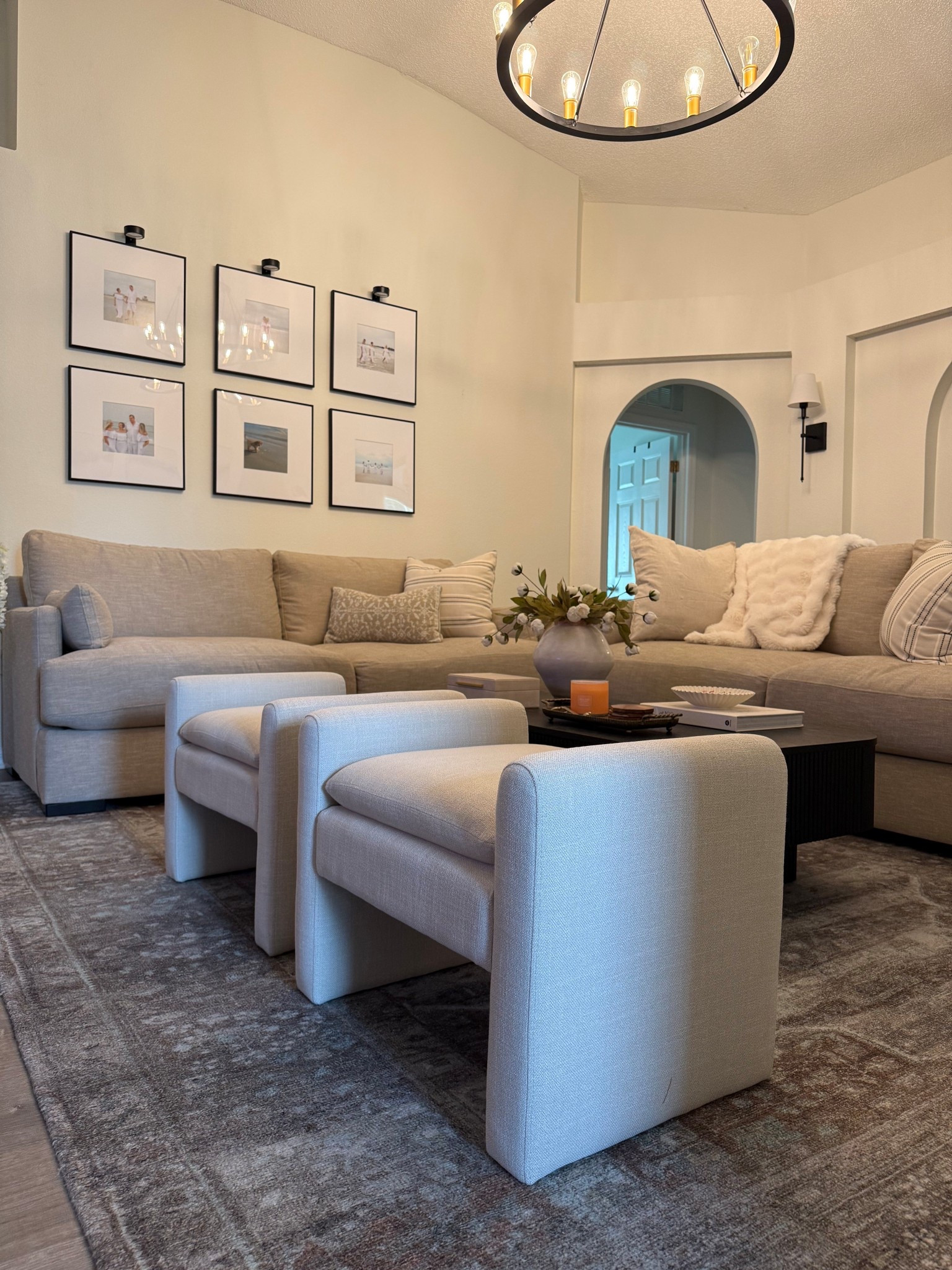 How beautiful are these designer inspired ottomans from Walmart?! They look almost identical to the pottery barn version but $500 less 😆 

Living room, ottoman, designer inspired home finds, Walmart home finds, pottery barn look for less, loloi rugs, sofa 

#LTKHome