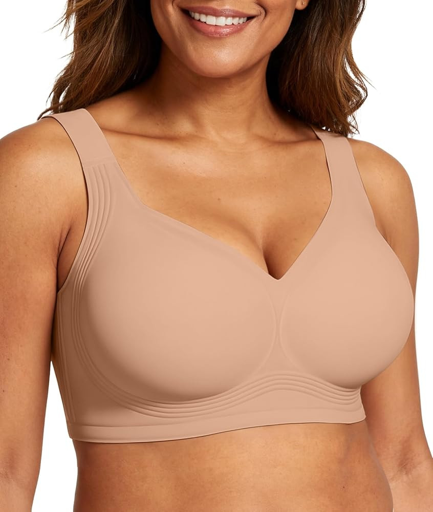 OEAK Womens Wireless Jelly Bra Plus Size Supportive Seamless Bras Full Coverage Push Up Comfortab... | Amazon (US)
