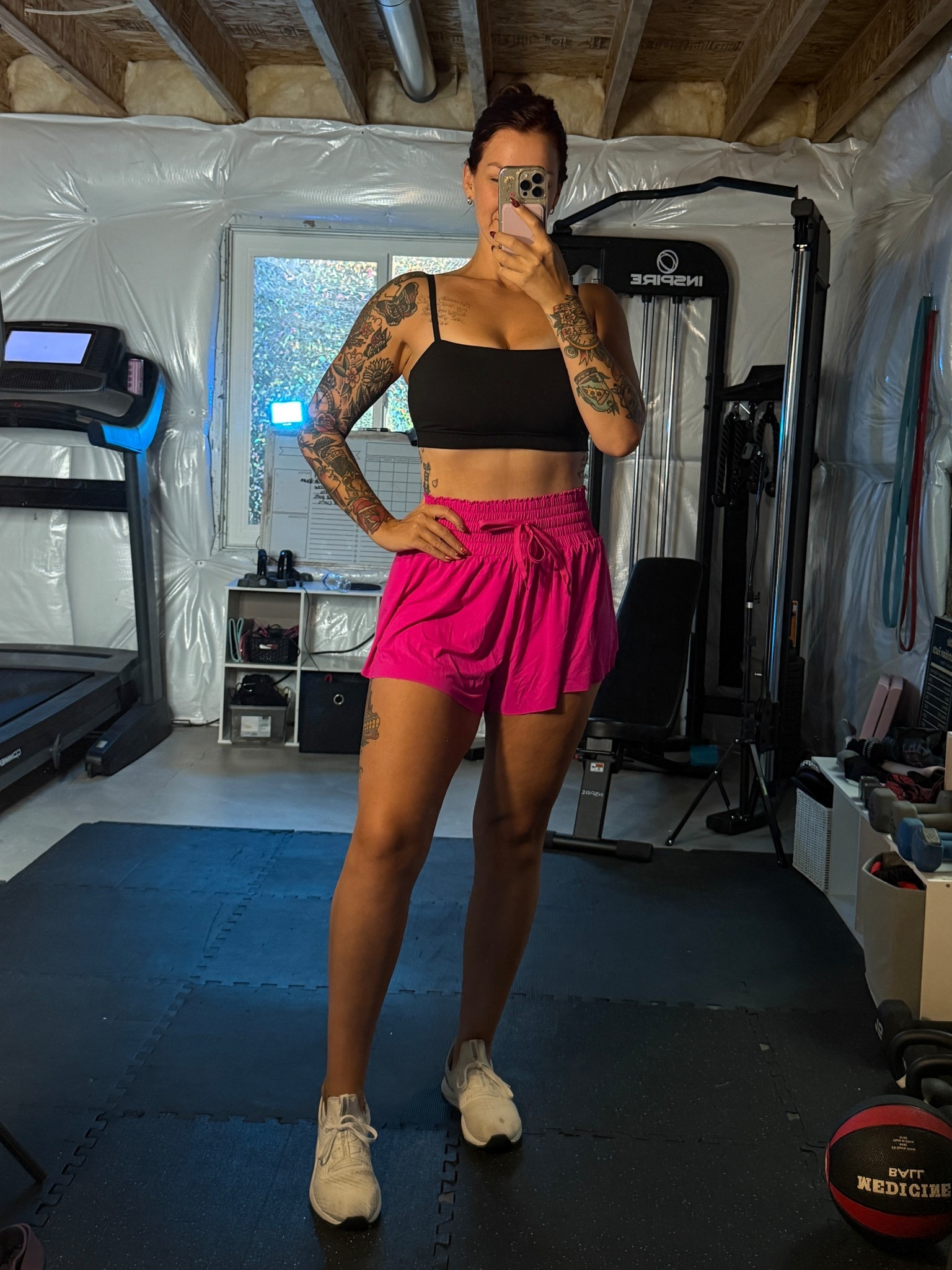 Flowy workout shorts with pockets (I’m wearing a large) and my fave sports bra (I have all the colors lol) also wearing a large.

#LTKMidsize #LTKFindsUnder50 #LTKActive