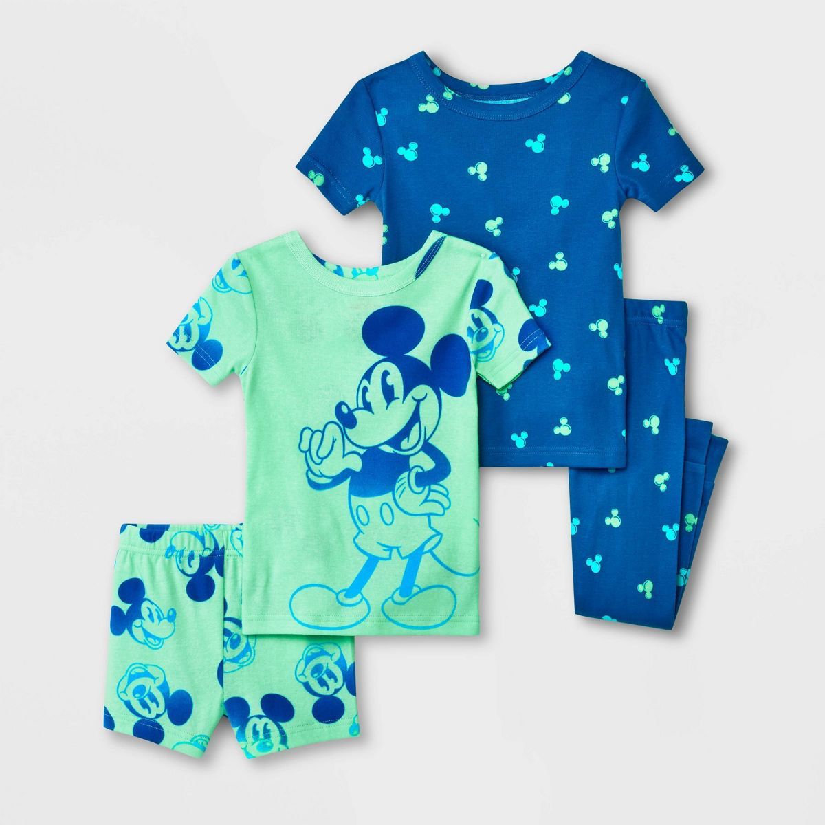Toddler Boys' 2pc Snug Fit Mickey Mouse & Friends Cotton Pajama Set - Green | Target