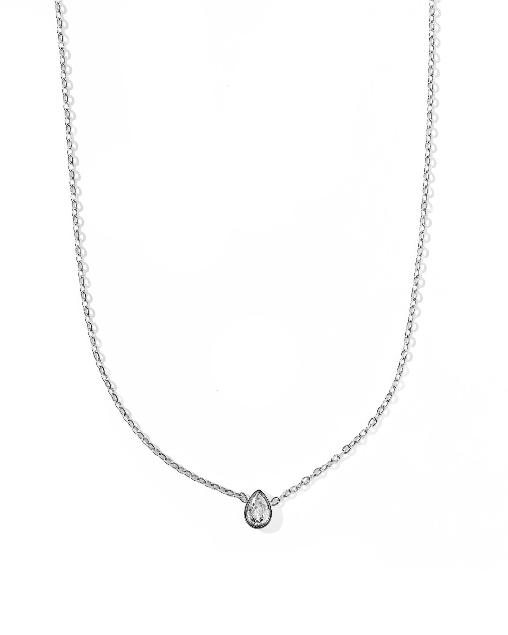 Necklace - Paloma Pear Drop Silver | LINNY CO LLC