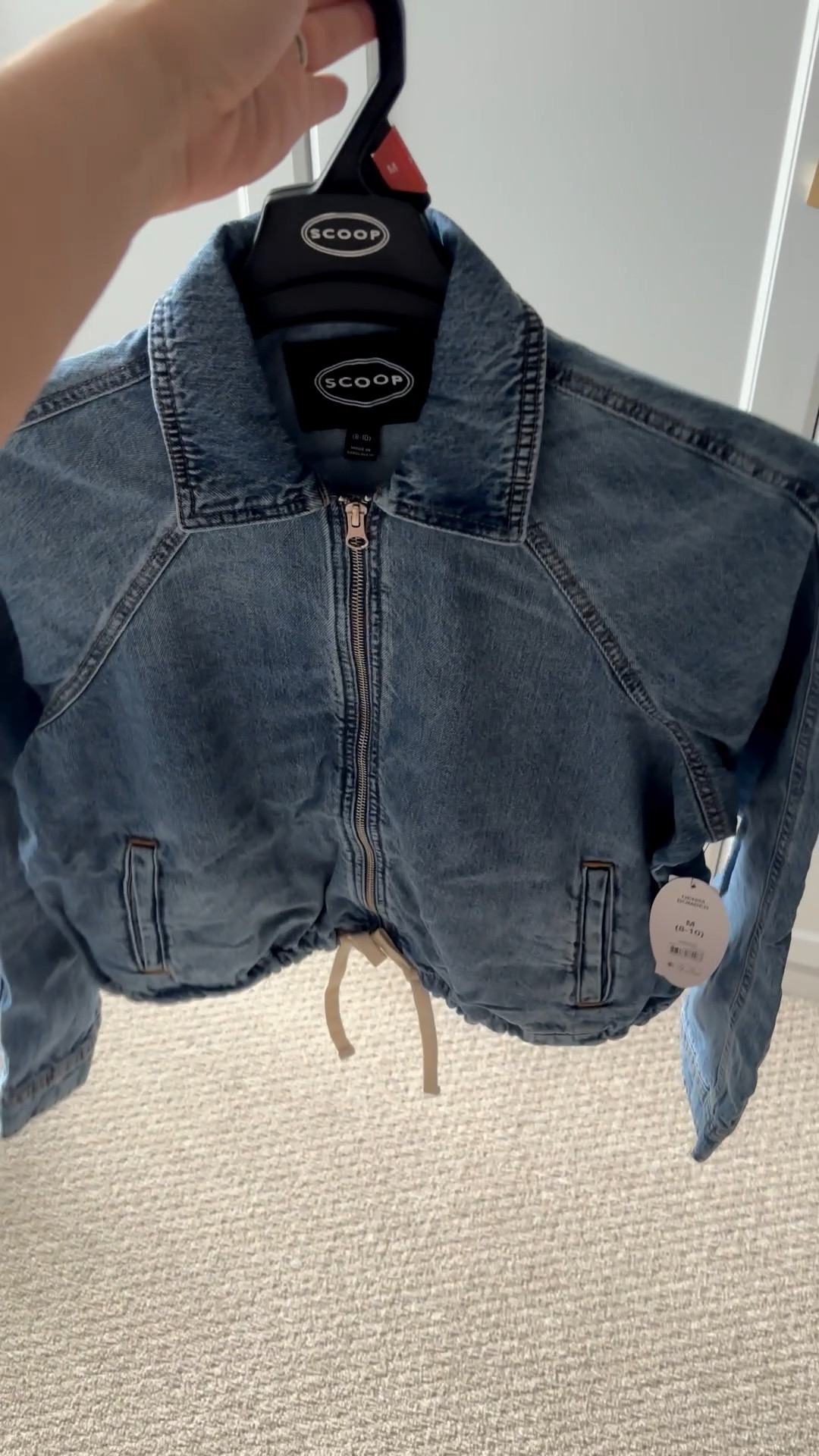 This denim jacket is SO cute for spring! @walmart Love the zipper & tie detail. Casual spring outfit 

TTS- medium 

#LTKootd #LTKMidsize #LTKgrwm