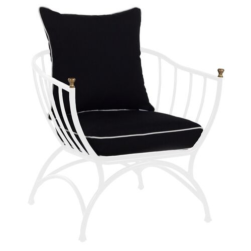 Frances White Accent Chair, Black/White Welt | One Kings Lane