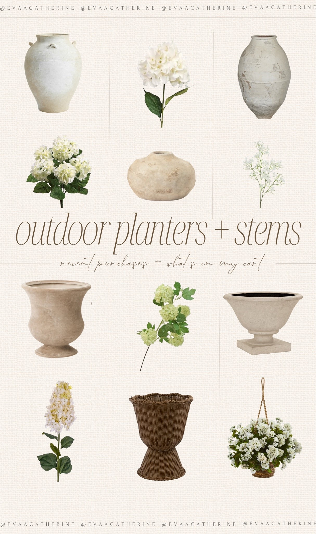 The outdoor planters & stems that make your porch look expensive 🤍

I’ve been slowly collecting timeless planters and faux stems that give that effortless European garden feel without the maintenance. These are all recent purchases or pieces currently sitting in my cart, and I genuinely think they’ll work year after year.

Comment OUTDOOR and I’ll send you all the links!

#outdoordecor #outdoorplanters #gardeninspiration #frontporchdecor #patiodecor #outdoorstyling #fauxflowers #fauxhydrangeas #gardenstyle #neutralhome #luxuryhome #homedecorfinds #planterideas #cottagegarden #europeangarden

outdoor planters, faux outdoor flowers, faux hydrangeas, outdoor urns, patio styling, front porch ideas, neutral home decor, garden decor, outdoor decorating ideas, luxury outdoor decor, European garden style, planter styling, porch decor ideas, home decor finds, timeless outdoor decor

#LTKHome