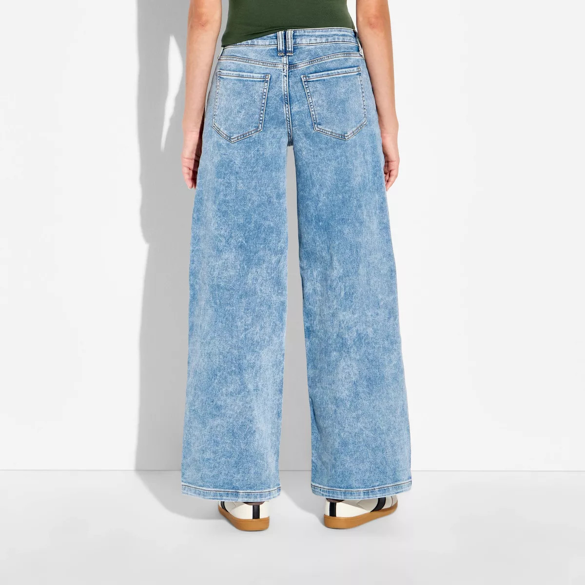 Women's Mid-Rise Lowkey Wide Leg Jeans - Wild Fable™ Medium Wash 6 | Target