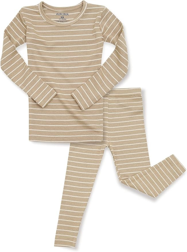 AVAUMA Stripe Pattern Baby Boys Girls Pajama Set Kids Toddler Snug fit Ribbed Sleepwear pjs for D... | Amazon (US)