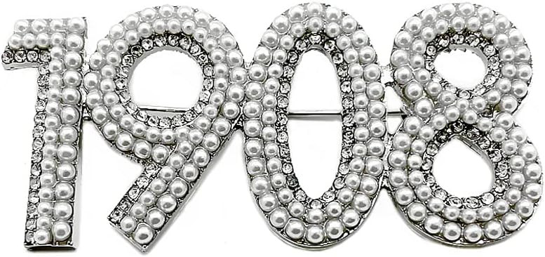 Fine ALPHA sorority society figure Metallic white Pearl brooch (white) | Amazon (US)