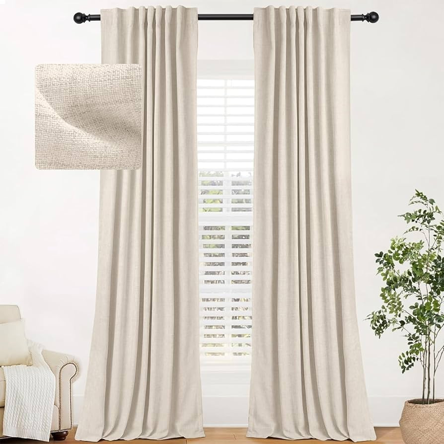 INOVADAY 100% Blackout Curtains for Bedroom, Thermal Black Out Curtains, Back Tab/Rod Pocket Line... | Amazon (US)