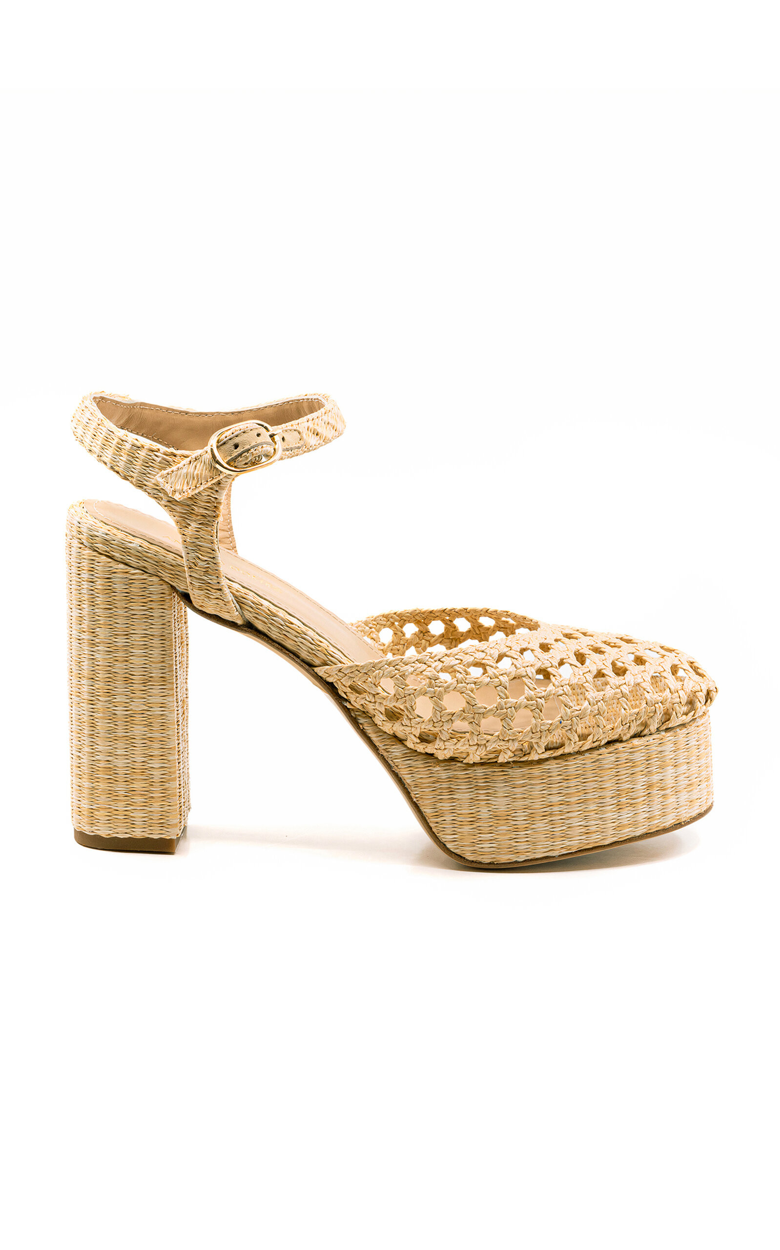 Andrea Gomez - Beatiz Raffia Platform Sandals - Neutral - IT 37.5 - Moda Operandi | Moda Operandi (Global)