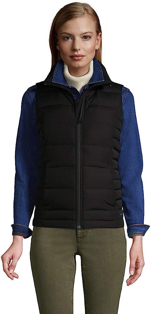 Lands' End Women's Puffer Vest Lightweight Padded Outerwear | Amazon (US)