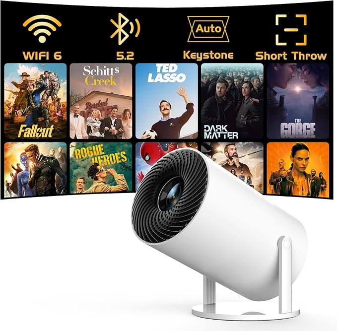 [Electronic Focus with Short Throw] PANSEBA Mini Projector with WiFi 6 and Bluetooth, Auto Keysto... | Amazon (US)
