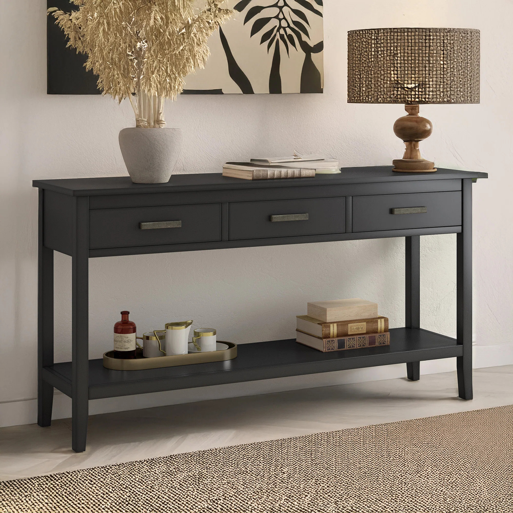Red Barrel Studio® Modern 3-Drawer Console Table with Storage Shelf & Reviews | Wayfair | Wayfair North America
