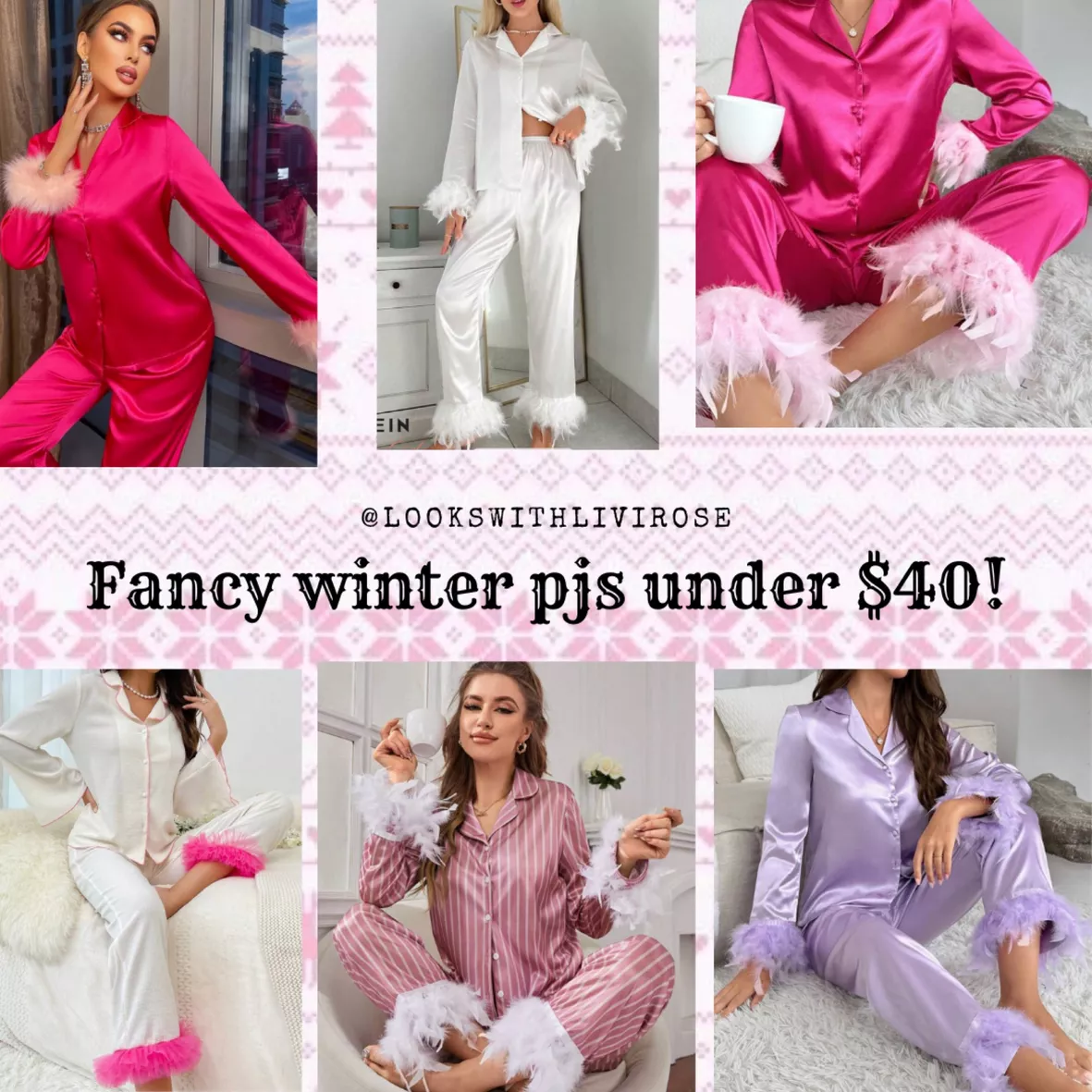 Solid Fuzzy Cuff Lapel Neck PJ Set curated on LTK