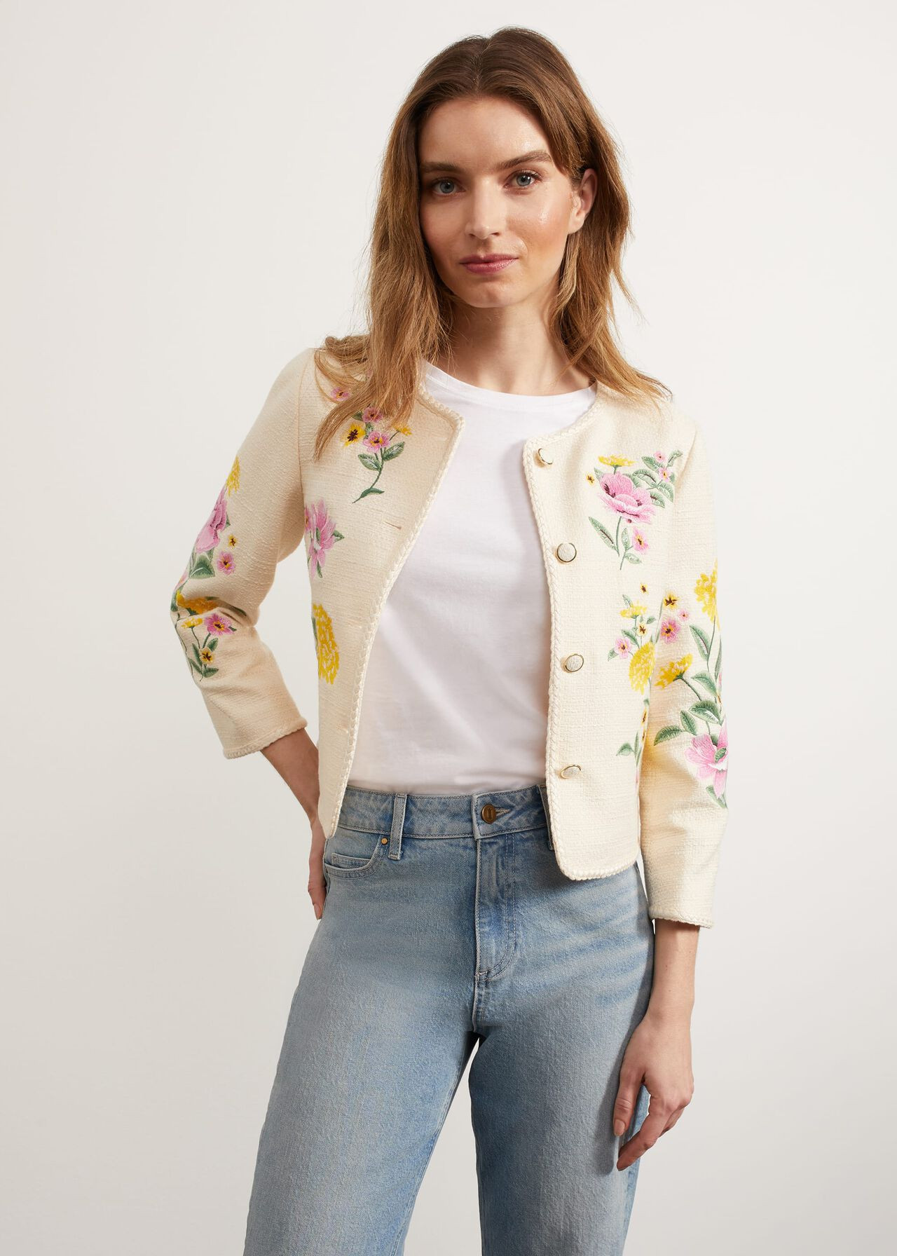 Hinton Floral Embroidered Jacket | Hobbs