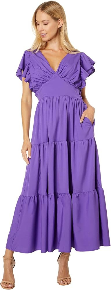 English Factory Women's Back Cut-Out with Elastic Detail Midi Dress | Amazon (US)