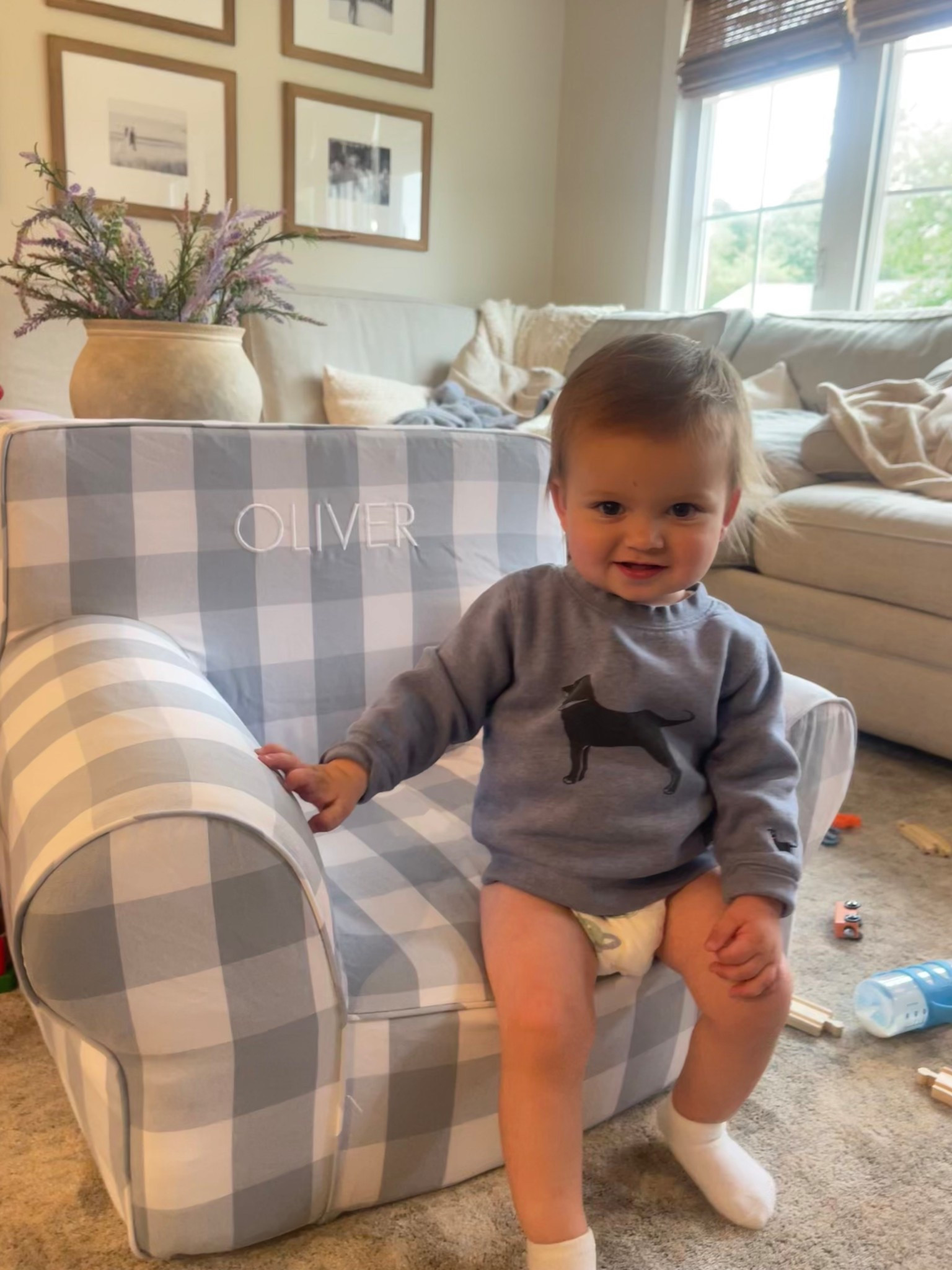 We love our @potterybarnkids Anywhere chair! 🩵

#LTKKids #LTKBaby #LTKmomlife