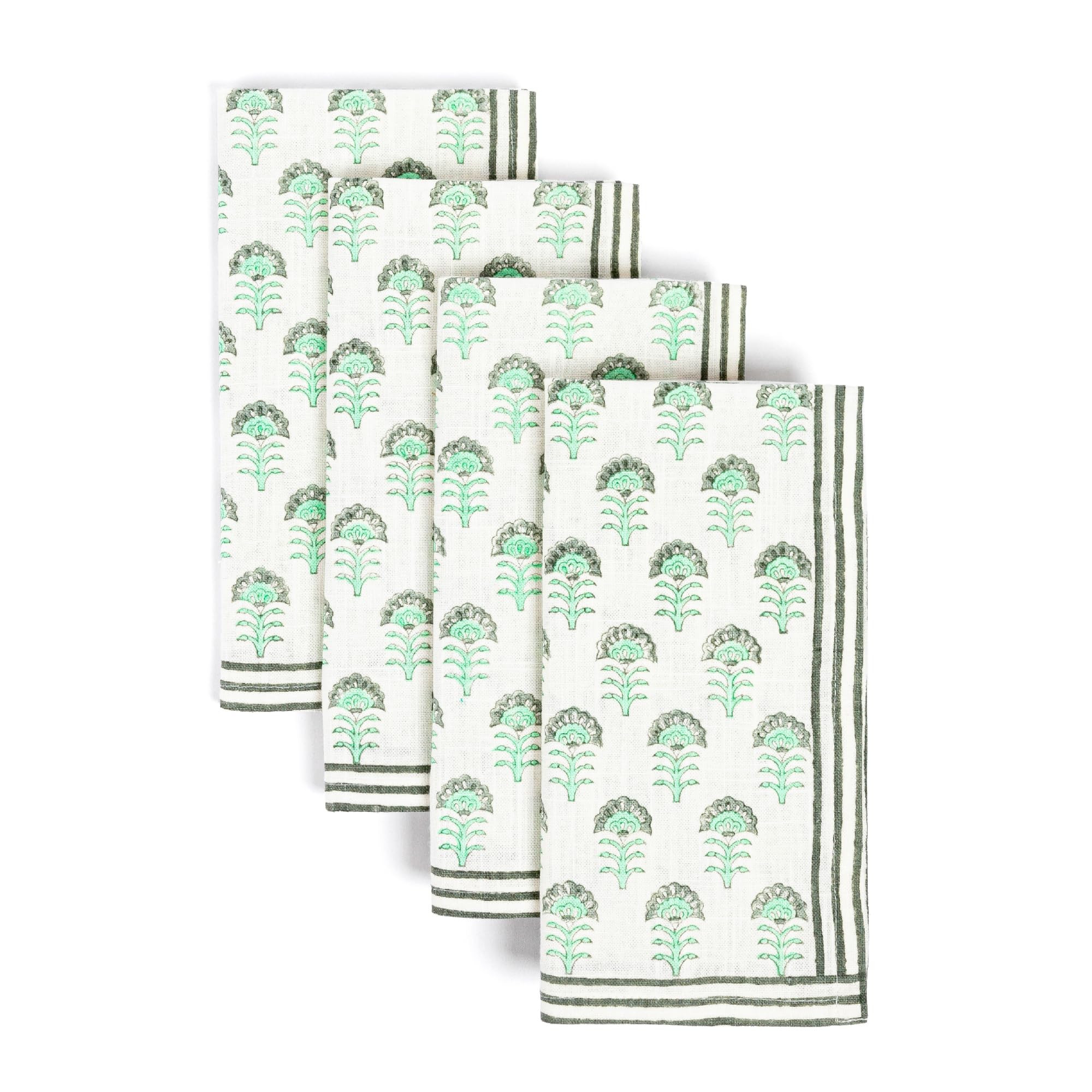 over&back Hand-Blocked Printed Cotton Cloth Napkins - Washable Napkins Set for Mixing, Matching, ... | Amazon (US)