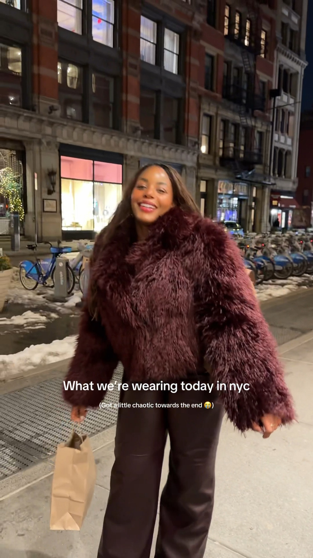 What we’re wearing for a casual night out in New York City! I am wearing a statement burgundy faux fur coat with matching burgundy leather pants and Tod’s handbag. 👝 linking these outfits below! …

For more links to date night outfits, work outfits, vacation outfits beach, easter basket stuffers, spring outfits, resort wear 2026, business casual workwear, rodeo outfit inspo, winter denim, follow me on LTK! ✨

#LTKTravel #LTKgrwm #LTKdayinmylife