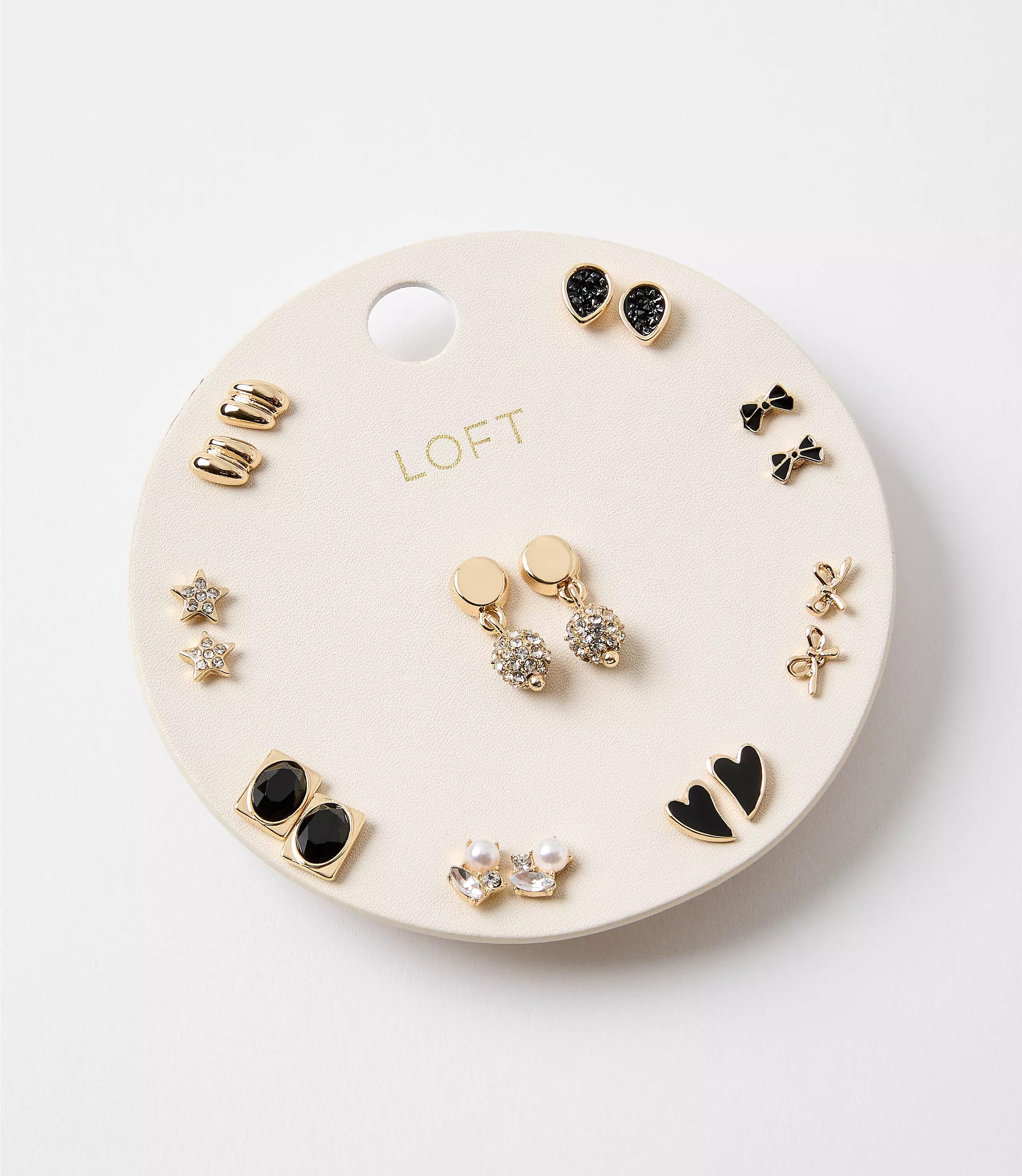 Pave Ball Drop Stud Earring Set | LOFT