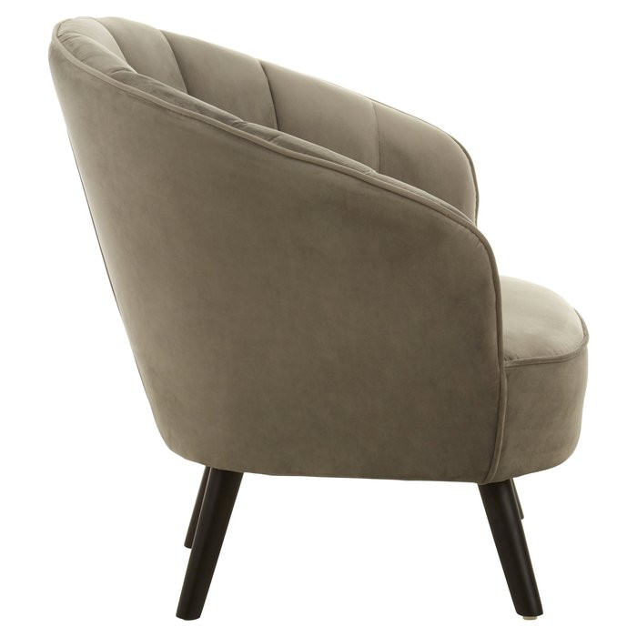 Grey Velvet Chair with Black Rubberwood Legs | La Redoute (UK)
