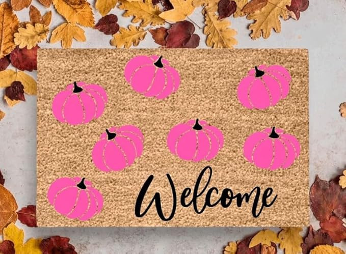 Pink Pumpkin Doormat Kitchen Rug Mat Home Living Room Entrance 16x24 Inch Christmas | Amazon (US)