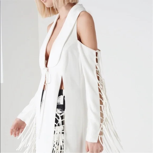 Lavish Alice Cream Blazer with Fringe Detail | Poshmark