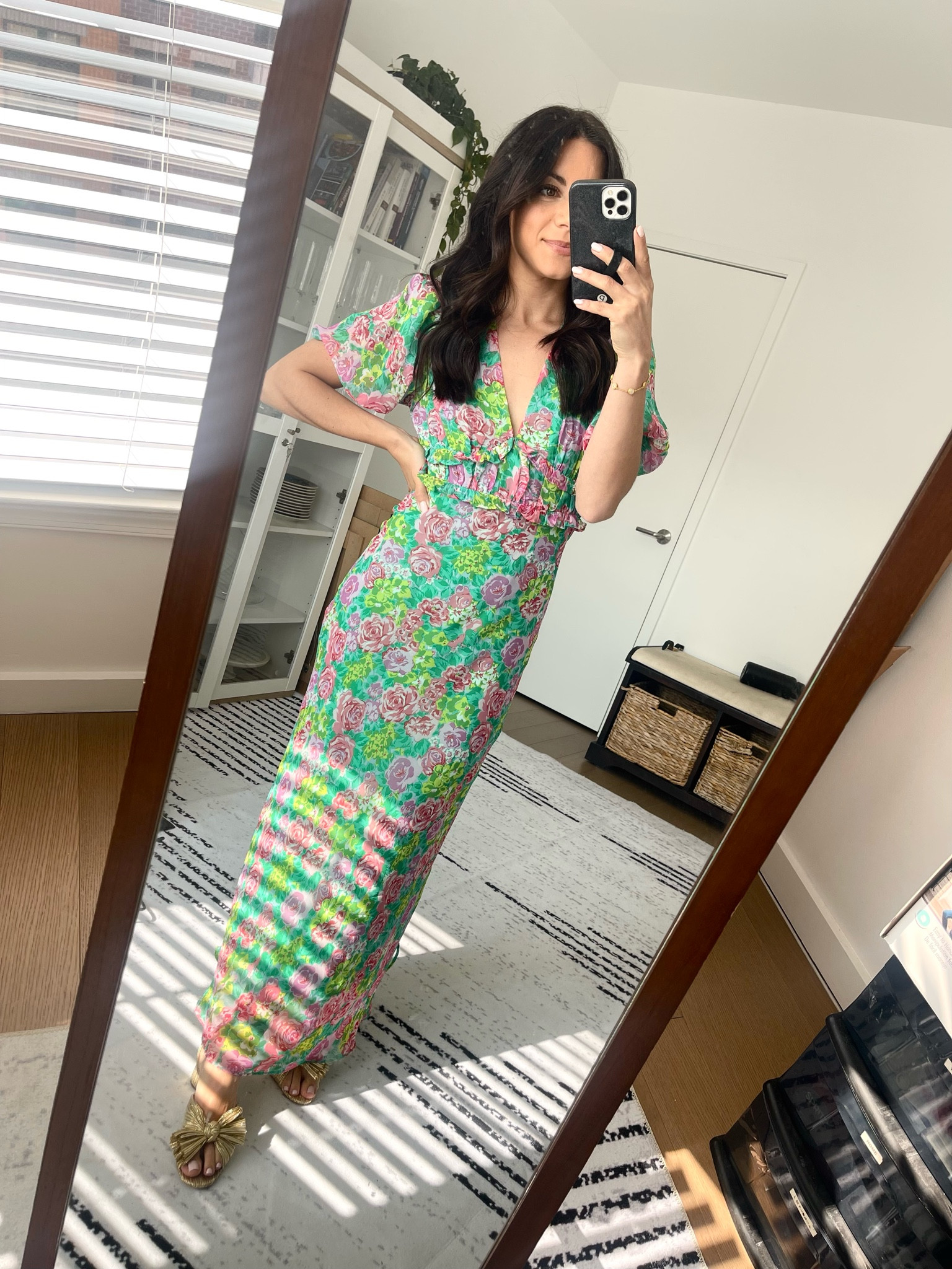 astr the label esperanza floral puff sleeve midi dress Esperanza Floral Puff Sleeve Midi Dress - $55.20