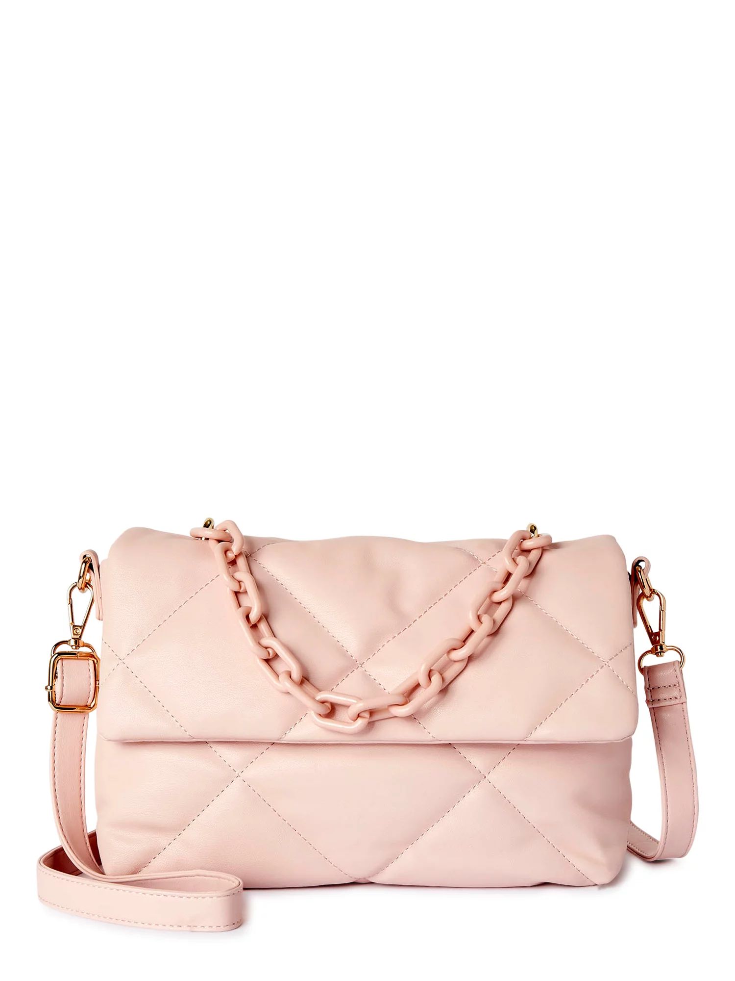 BeCool Women's Adult Quilted Crossbody Handbag Blush - Walmart.com | Walmart (US)