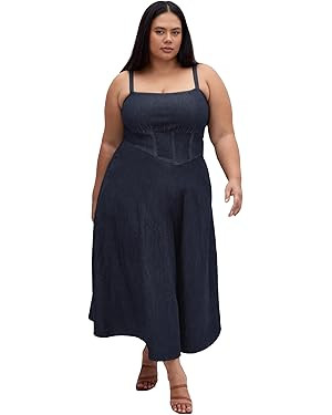 City Chic Women's Plus Size Dress - Denim Corset | Amazon (US)