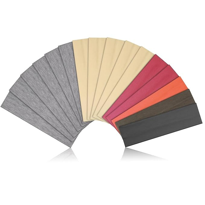 Headbands for Women – 16Pcs Cotton Cloth Headbands for Women's Hair Accessories, Non-Slip Sport... | Amazon (US)