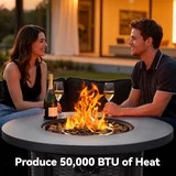 30" Propane Fire Pit Table, SHINPT 50000 BTU Outdoor Fire Pit with Lid and Lava Rock, Outdoor Fir... | Walmart (US)