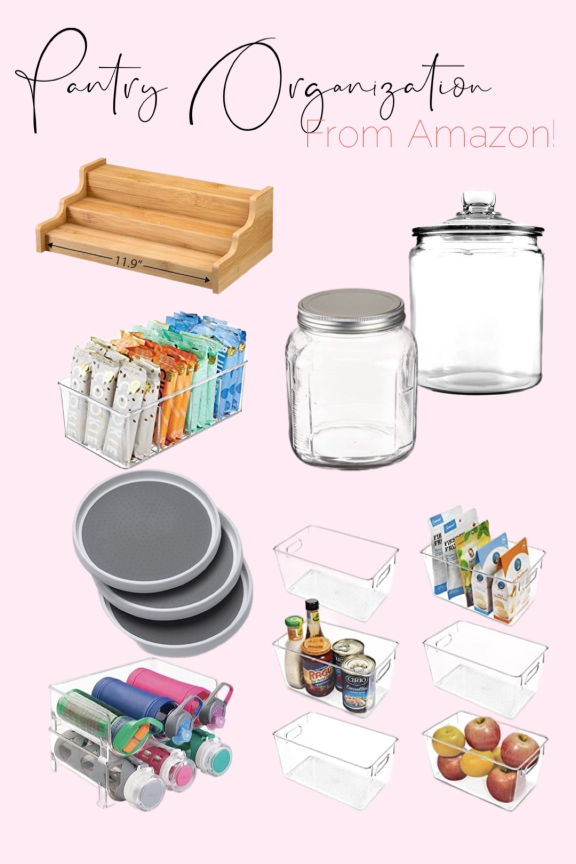 Pantry organizers. Pantry organization. Kitchen organizers. Refrigerator organization. Clear containers from Amazon. Clear bins for organizing. 

#LTKhome #LTKU #LTKSeasonal