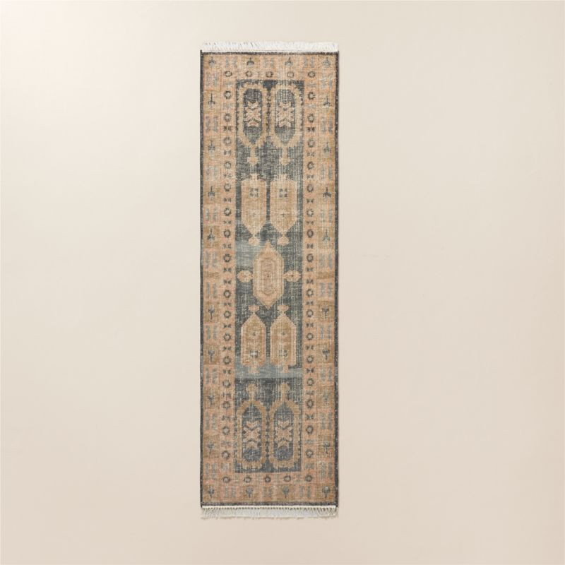 Aracati Navy Blue New Zealand Wool Runner Rug 2.5'x8' + Reviews | CB2 | CB2