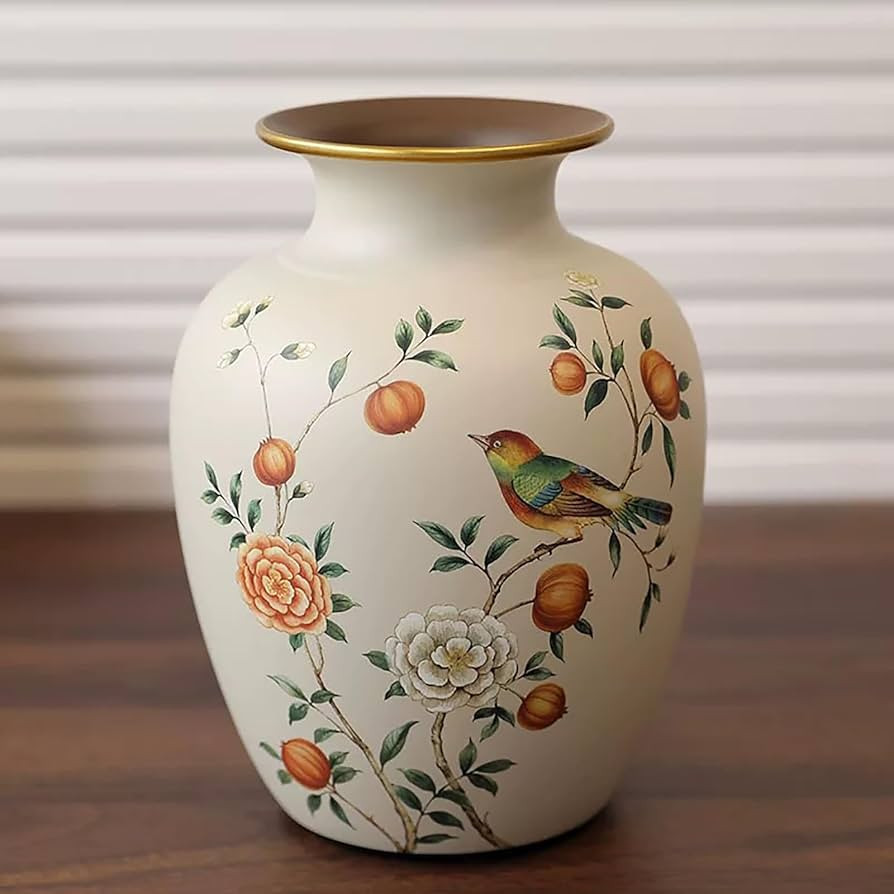 Ceramic Flower Vase, Vintage Home Decor Vases, Farmhouse Decorative Vases for Table, Shelf Booksh... | Amazon (US)