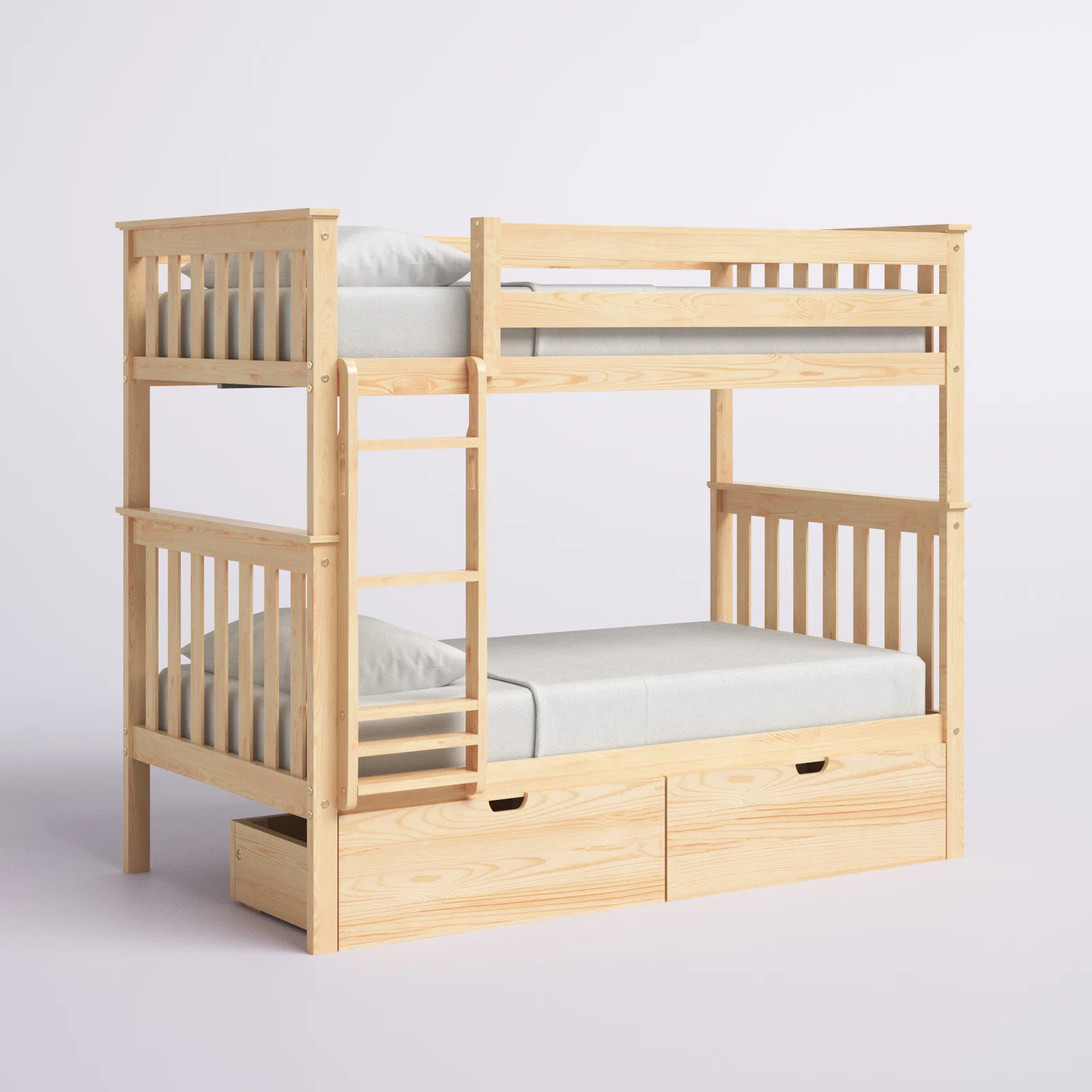 Absecon Twin Over Twin Solid Wood Standard Bunk Bed by Mack & Milo™ | Wayfair North America
